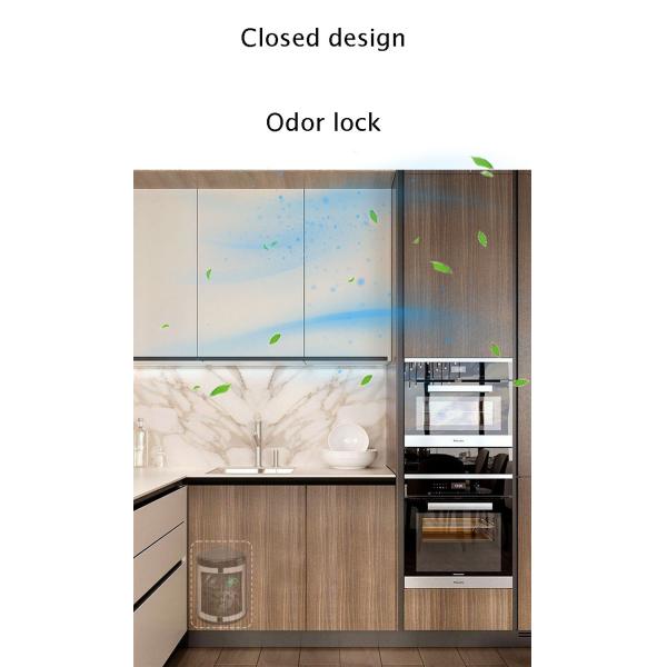 304 Built-in Inner Rotating Garbage Can Kitchen Hidden Plastic Storage Cabinet Garbage Can