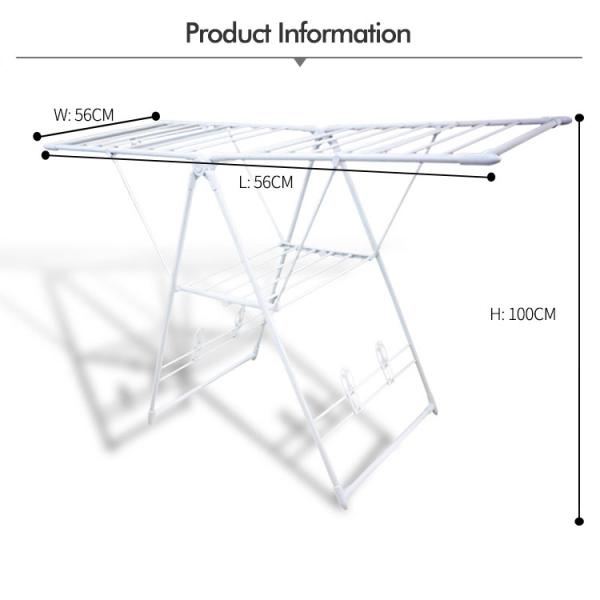 Detachable Stainless Steel Foldable Clothes Drying Rack With Wheels