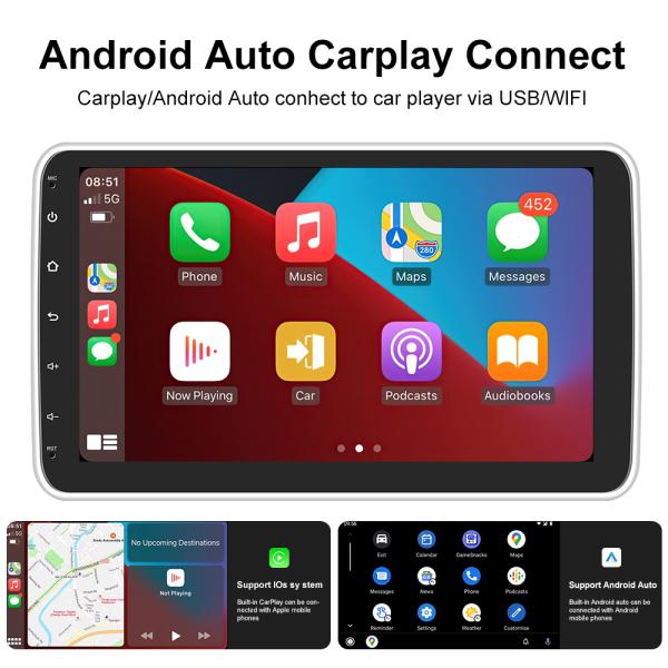 10.1 inch Big IPS Screen Car Multimedia Player with Rotatable Display and GPS Stereo