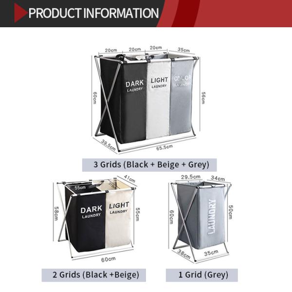 Multiscene Sortable Dirty Clothes Organizer , Ultralight 3 Basket Laundry Hamper