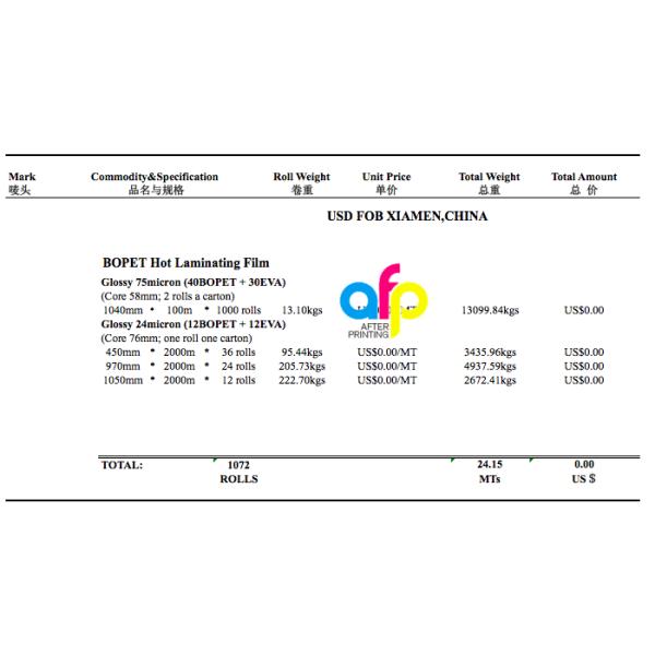 Transparent PET Based BOPP Thermal Film , Scuff Resistant Polyester Laminating Film