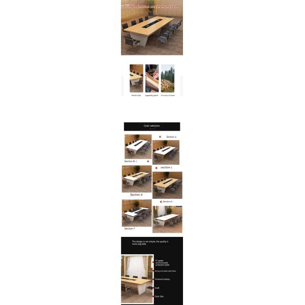 Rectangular Staff Training Negotiation Table and Chair Combination for Modern Office