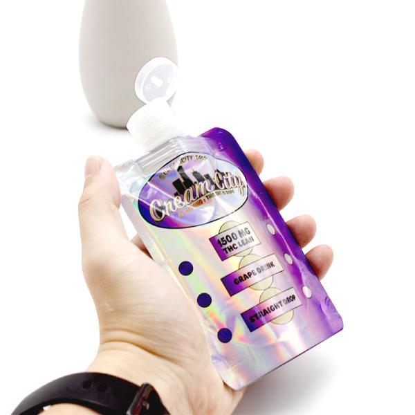 CBD Custom Weed Packaging THC Liquid Weed Packaging Bag Smell Proof Custom Printing Spout Pouch