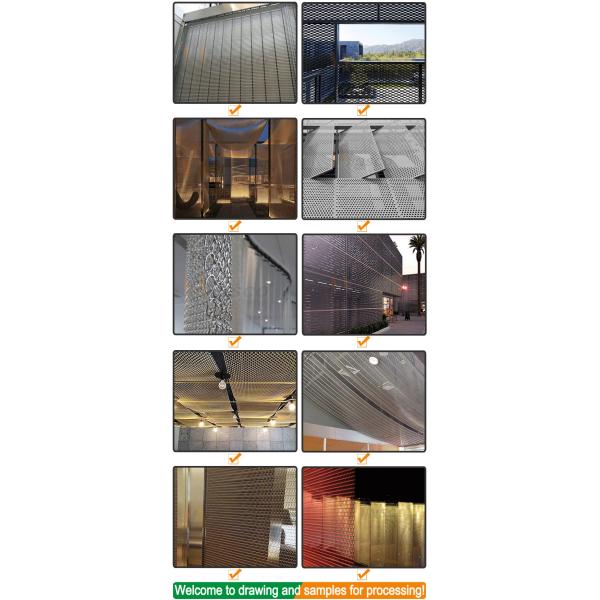 Rectangular Stainless Steel Decorative Wire Mesh 0.5-8mm For Hotel Wall