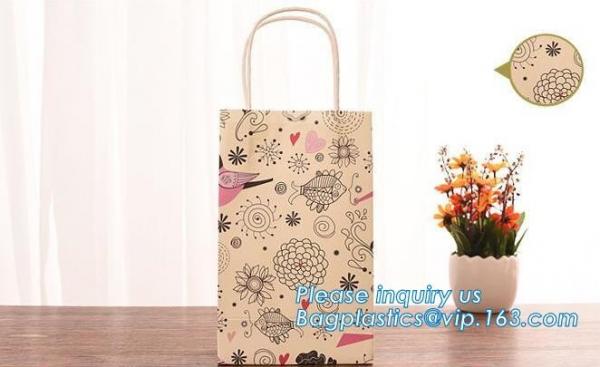 luxury elegent chocolate paper packaging bags,handle white color printed paper packaging bag with logo bagease package