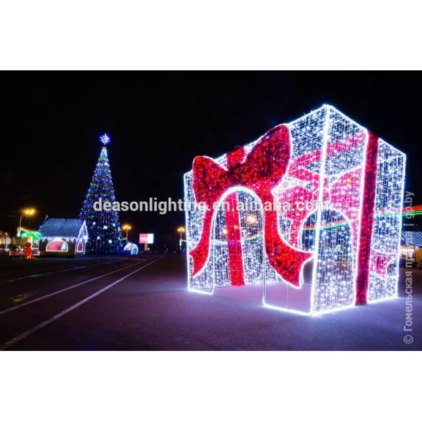 Festival decoration LED motif 3D gift box outdoor Christmas light