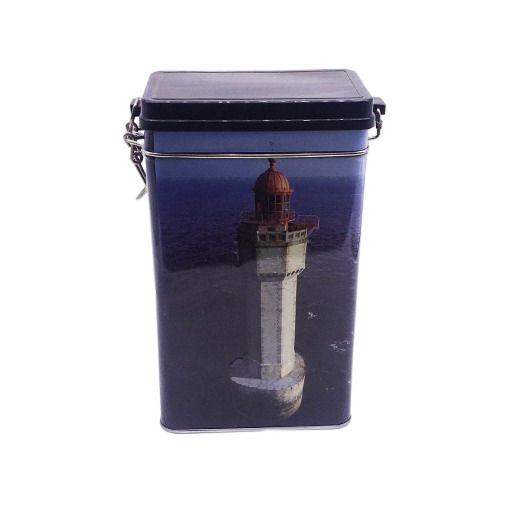 Rectangular Embossed Shortbread Cookie Gift Tin Packaging With Airtight Clip Lid