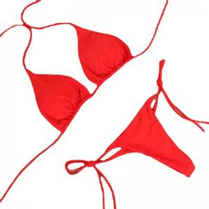 China Garter Sexy Lingerie Bra Set With Push Up Bra Swimwear Bikini String Bathing For Fat Women on sale