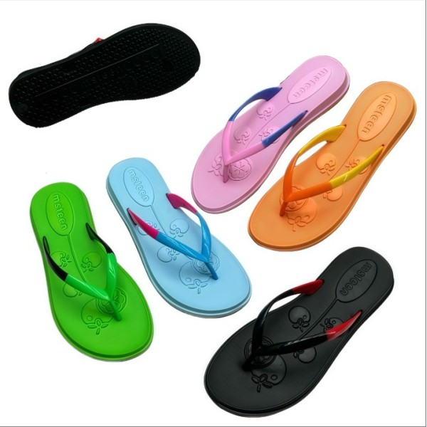 EVA Women Two-tone Gradient Strap Cherry Embossed Flip Flops