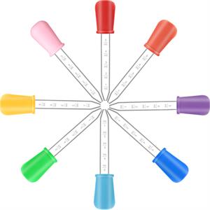 Pipettes Droppers Silicone 5ml Clear Medicine Eye Dropper For Kids With Bulb Tip & Brush For Candy Mold, Gummy