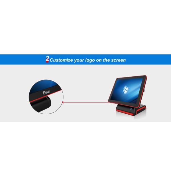 15" Dual Touch Screen POS Solution with Flat Capacitive Screen and Main Screen