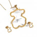 Trendy Gold Plated Stainless Steel Jewelry Set Shape Customized For Unisex