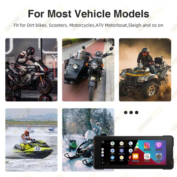 6.86inch Motorcycle Portable GPS Navigation Device Touch Screen Supports Radio Function Dashboard Wireless CARPLAY Android AUTO