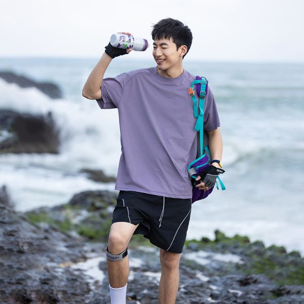 Summer Cool Breathable Moisture Wicking Quick Dry Antibacterial Solid Color Running Sports Couple Short Sleeve T-Shirt
