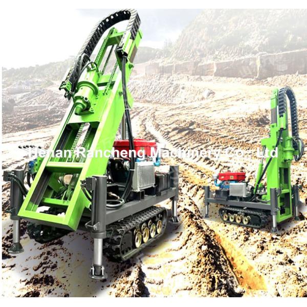 30m Small Borehole Drilling Machine / Mini Crawler Mounted Solar Pile Driver