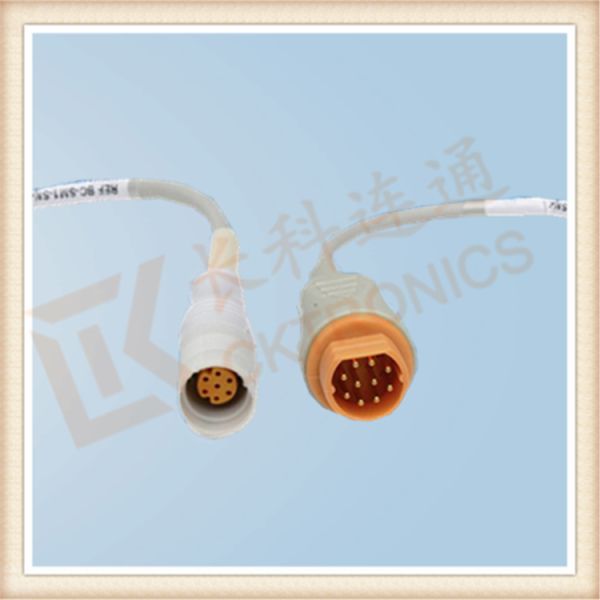 Male IBP Converter Pressure Transducer Cable 10 Pin Siemens Draeger