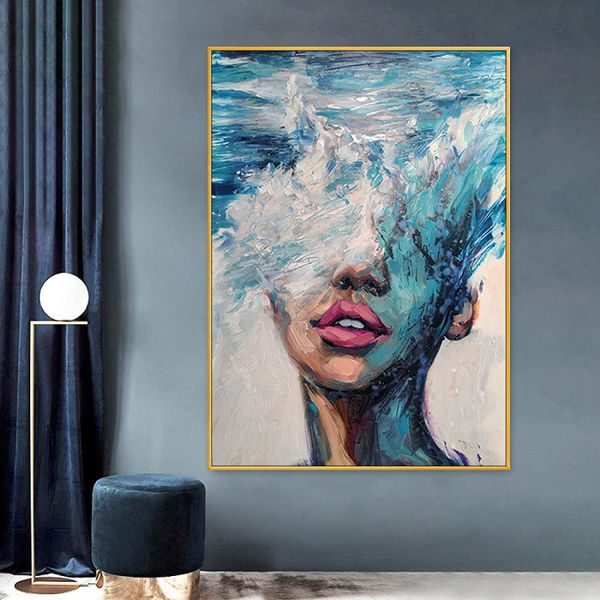 Modern Abstract Oil Paintings on Canvas Hand Painted Wall Art Decorations for Bedroom Living Room