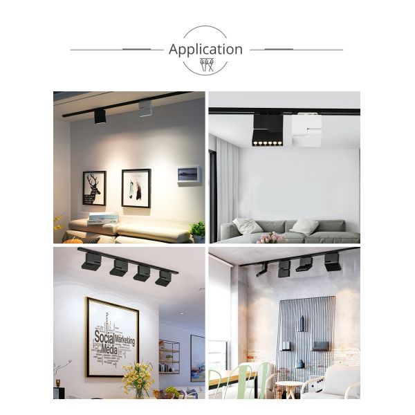 Adjustable Viewing Angle LED Track Light Rail Spotlights Energy Saving