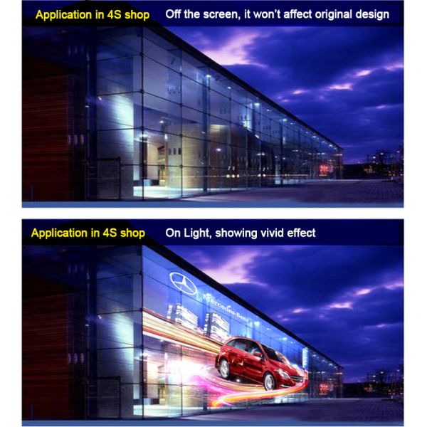 High Brightness Outdoor P3.9-7.8 LED Transparent Screen For Glass Wall Advertising