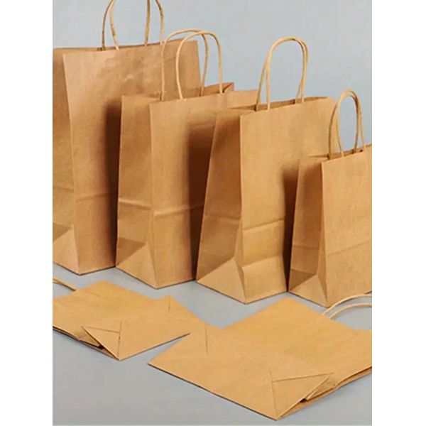 Custom Logo Lightweight Paper Packing Bag With Square Bottom And Twisted Handle