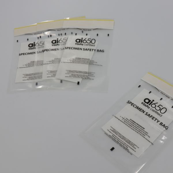 Clear Disposable Three Layer Transport Specimen Bag Customized Printing