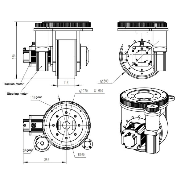3000r/Min AGV Heavy Duty Robot Wheels