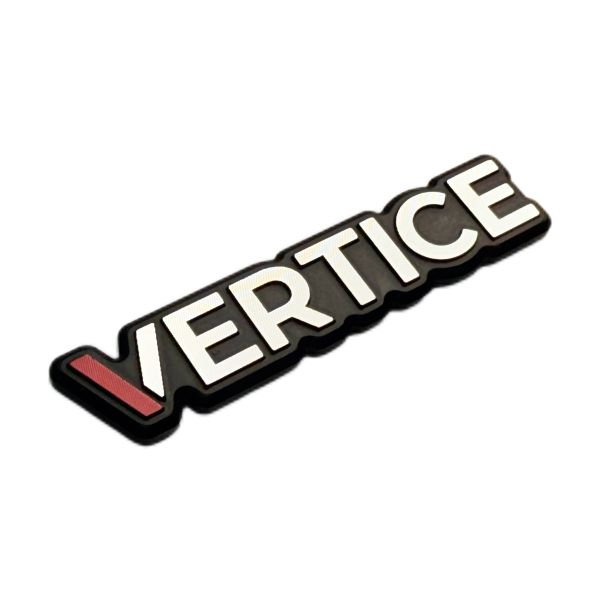Custom Embossed Aluminum Nameplate With Black Background & Silver Raised Letters