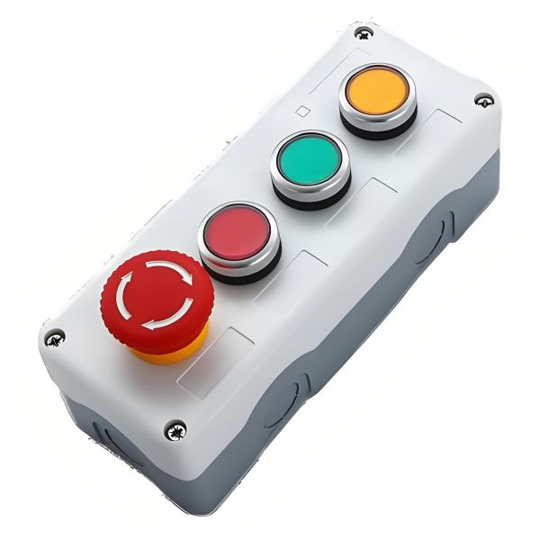 22mm Mounting Hole Push Button Switch With Yellow Signal Led For Control Panel