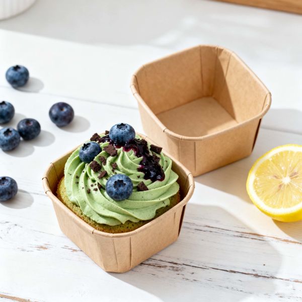 Custom Square Baking Cups - Disposable Greaseproof Liners for Cupcakes Paper Bowl