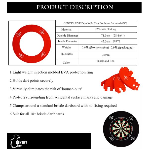 Detachable Durable Lightweight EVA Material Multi Color Puzzle Design Dartboard Surround