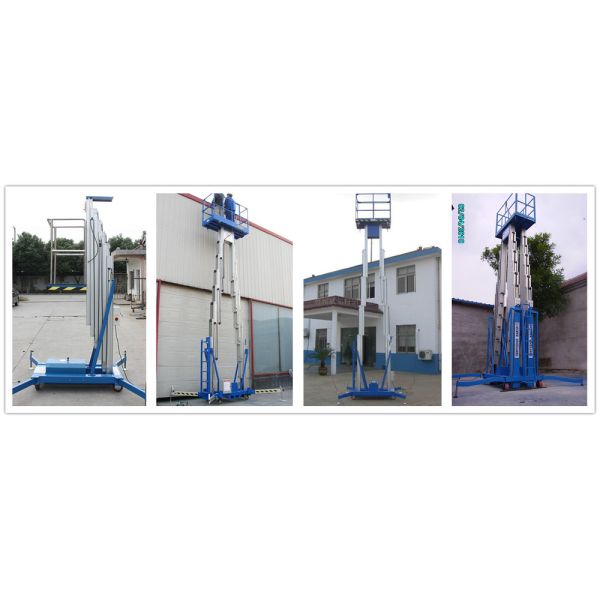 Order Picker Forklift 21 m height red color Aluminium ladder electric climbing Work Platform(double Mast)