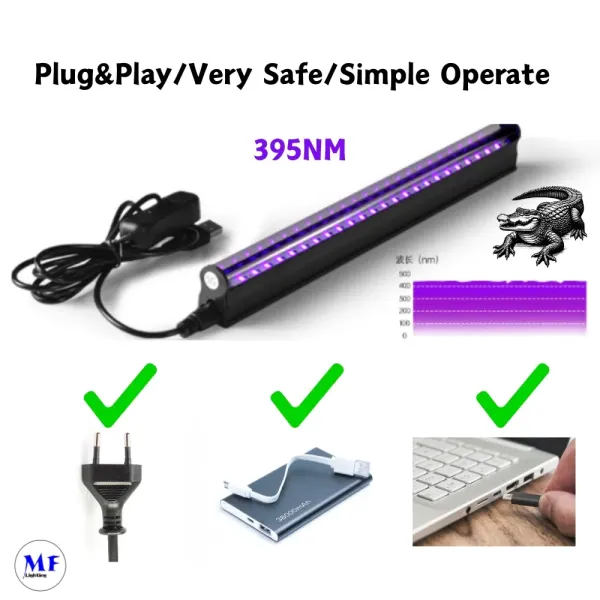Factory Price 6W EU Us Standard Black Fluorescent Tube PC Alu. Hangable IP43 Nail Party KTV Ambient Atmosphere Scenario LED UV Light Light
