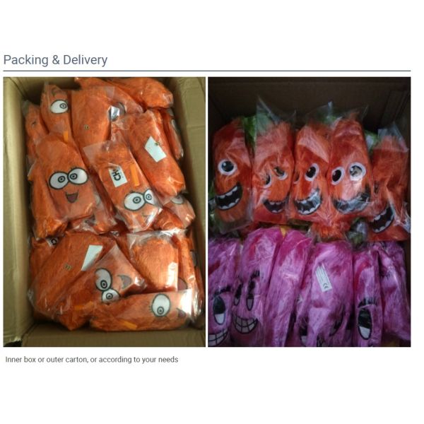 Logo Embroidery 23cm Fuzzy Ball with Smiley Face OEM/ODM Aceptable Embroidery Logo