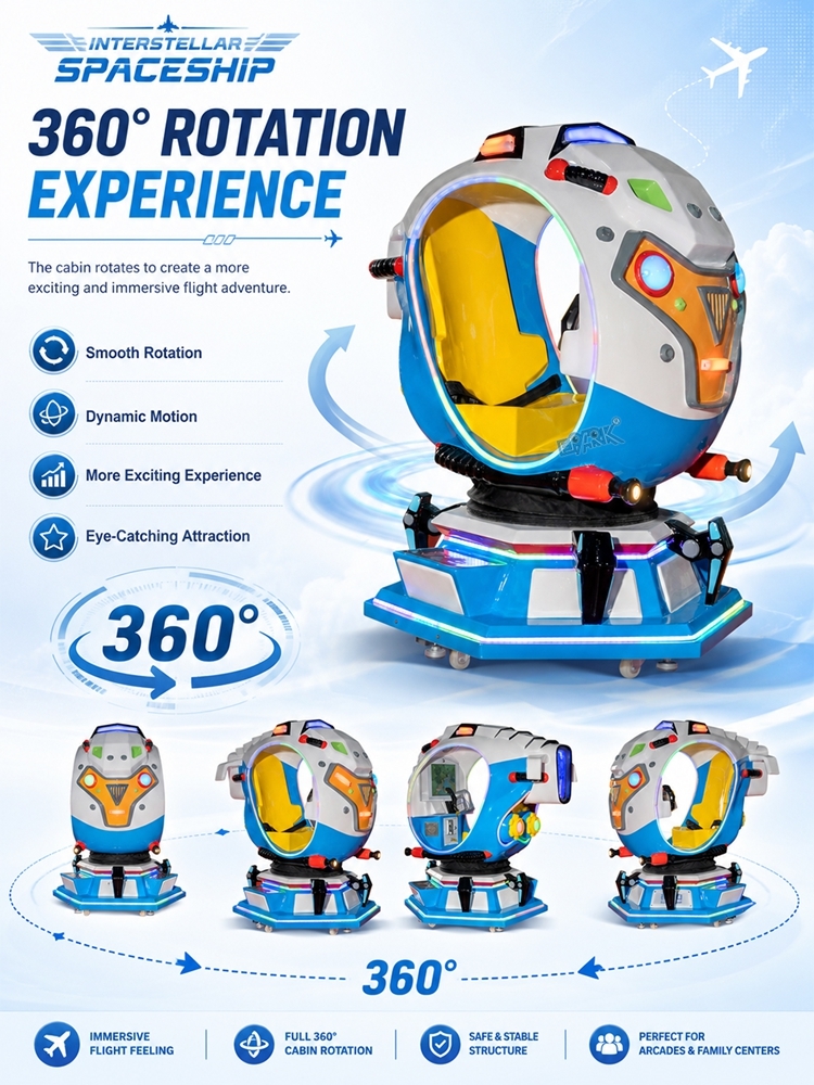 Interstellar Spaceship Kiddie Ride Coin Operated Amusement Machine