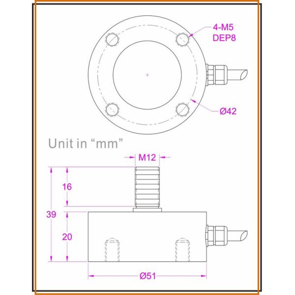 Rod end compression load cell 100kg 200kg 300kg 500kg 1000kg 2000kg