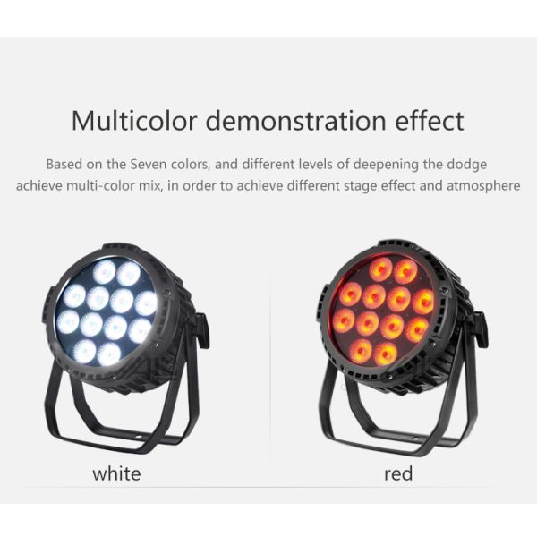 12PCS RGBWA + UV Flat Battery LED Par Light Sound Active Control Mode CRI 85