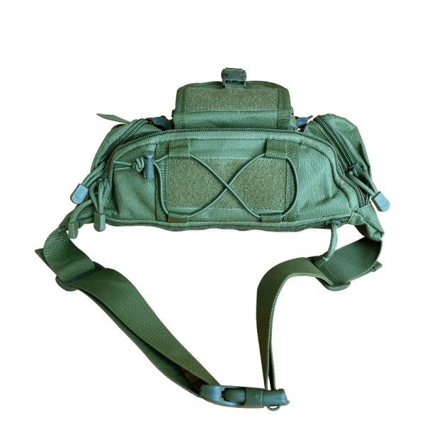 Interior Compartment Green Color Multi Function Waist Bag with Characters Pattern Type
