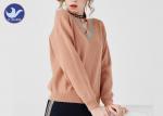 Stripes V Neck Ribs Knitting Women'S Pullover Sweater / Casual Clothes For Girls