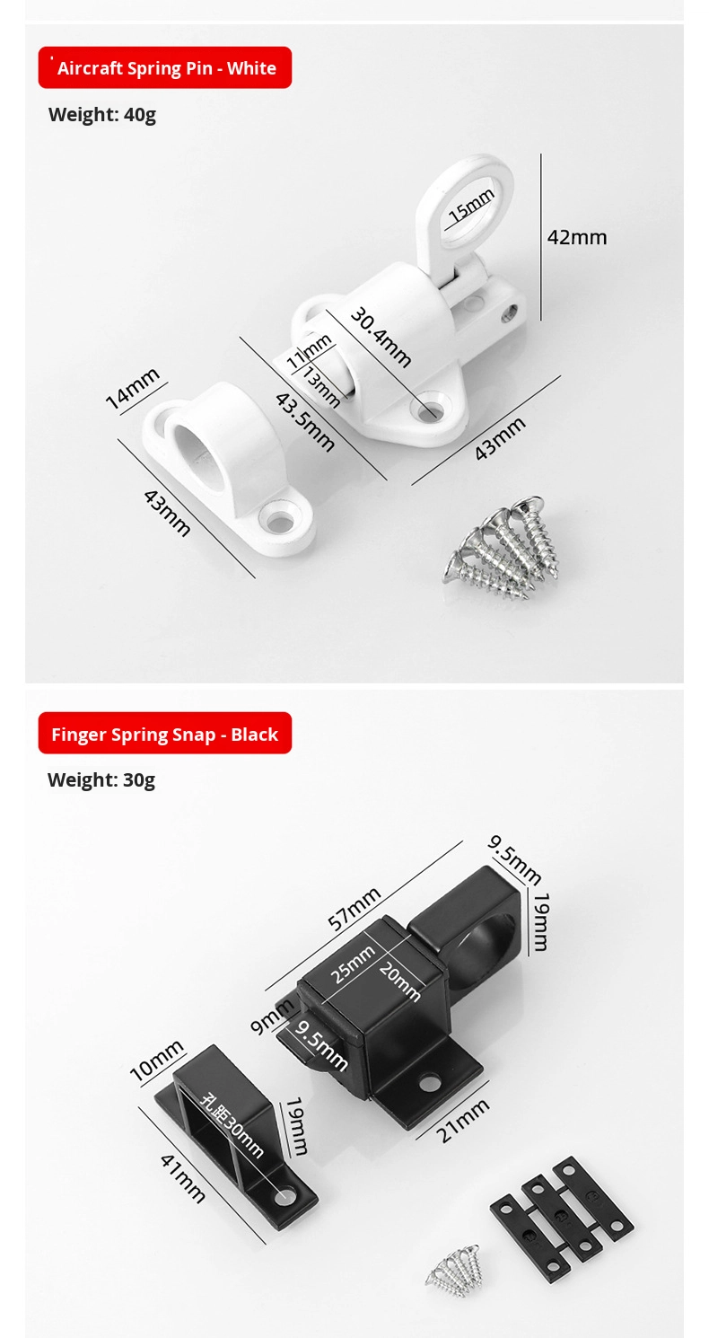 Modern Design Automatic Self-Closing Sliding Door Bolt Solid Stainless Steel Aircraft Latch for Pet Cage Thickened Steel