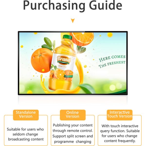 Customized 75 Inch Wall Mounted Narrow Frame LCD Display Kiosk for Shopping Malls Retail Stores and Elevators
