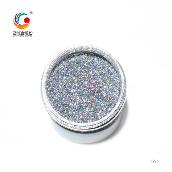 Silver White Holographic Glitter Powder For Handicraft Ink Printing Wallpaper