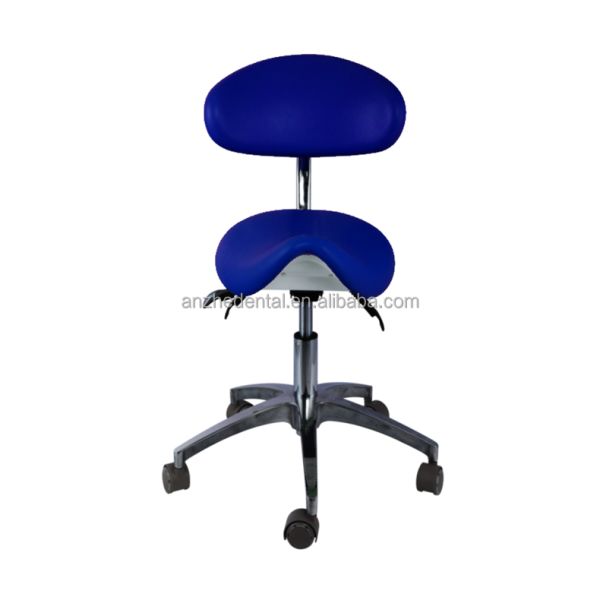 5 Universal Wheels Dentist Stool Green Color Metal Base Dentist Saddle Chair