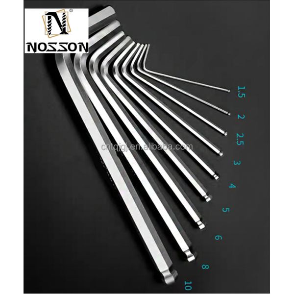 Durable L-shaped Hex Wrench Set Carbon Steel 3mm 4mm 5mm 6mm Industrial Grade Allen Key Set Max Torque Capacity 2000lb-ft