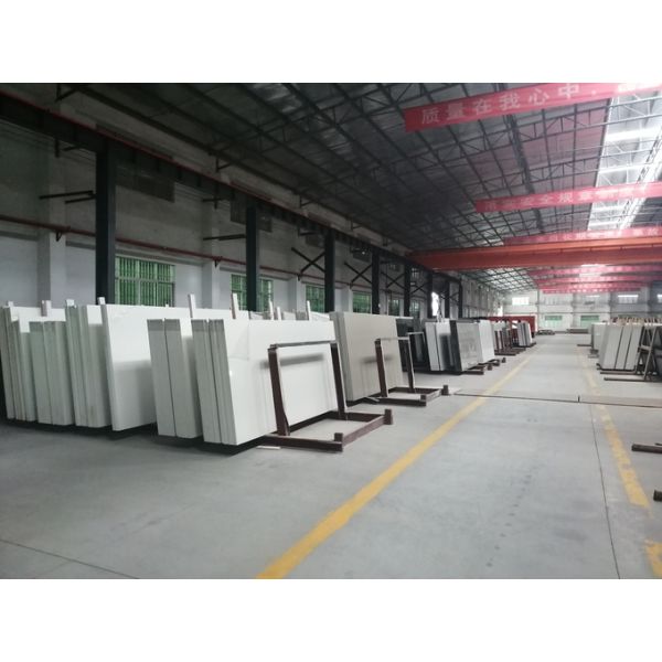 Indoor Polished6.5Mohs Artificial Calacata Quartz Slab 3200*1800*20mm