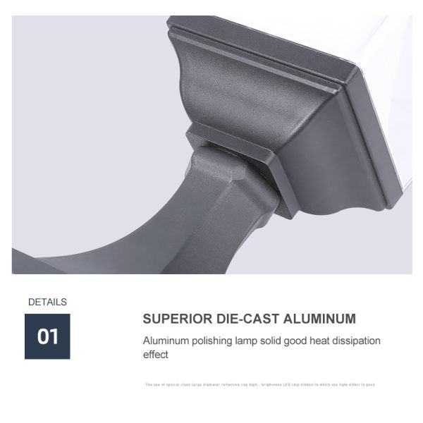 Die Cast Aluminium 30W Solar Pillar Light Garage Fence Decoration post lamp