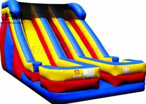 China Giant Double Lane Colorful Kidwise Inflatable Dry Slide With 0.55mm PVC Tarpaulin on sale