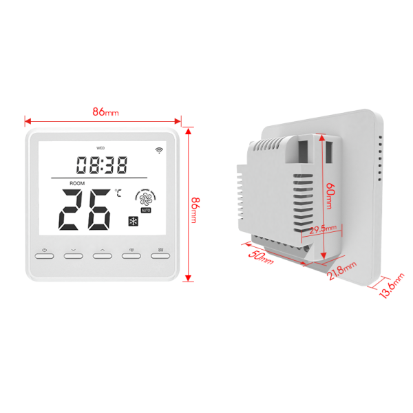 Central Air Conditioning Thermostat for Fan Coil System Control
