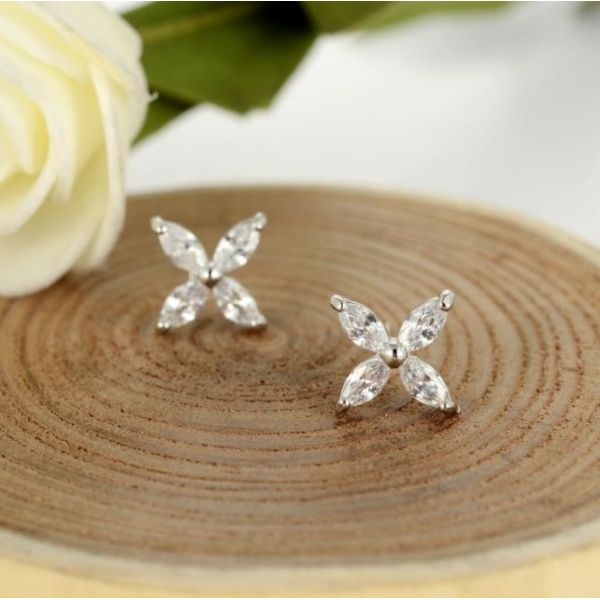 Ebay New Arrival Windmill Design Zircon Silver Fashion Jewelry Earrings