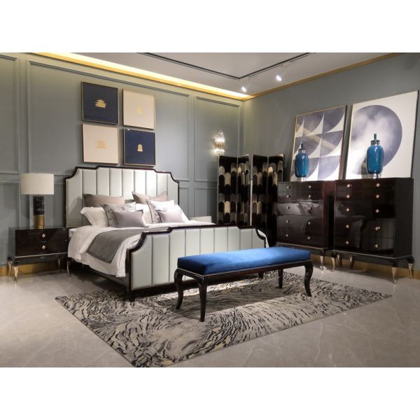 Custom made wardrobe closet built in cabinets open door Armoire with Mirror stand by Metal handle for hotel and villa