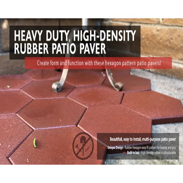 Hexagon Rubber EPDM/SBR Pavers Red Color Rubber Brick For Equestrian And Racecourse Area